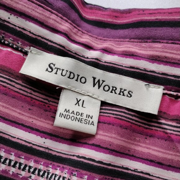 Studio Works Striped  Button Down Shirt - Picture 8 of 9